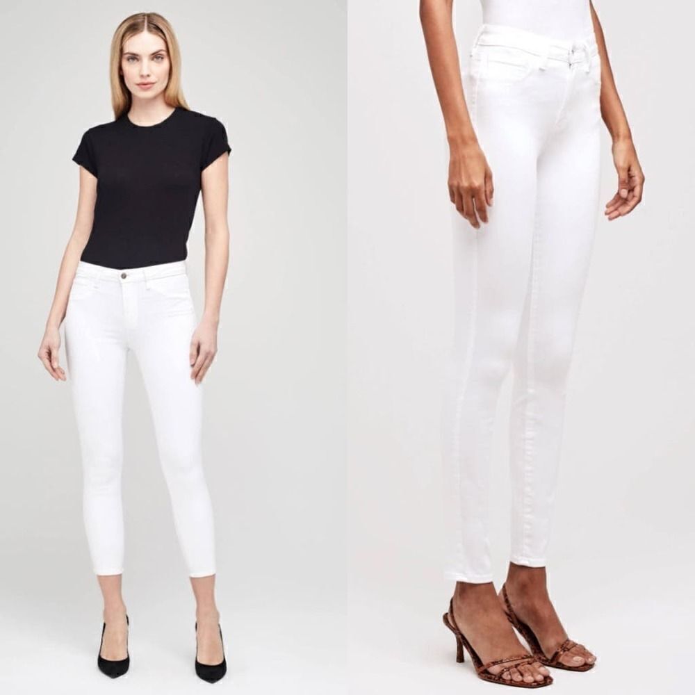 L'AGENCE Marguerite Cream Colored Skinny Jeans - Size: 25